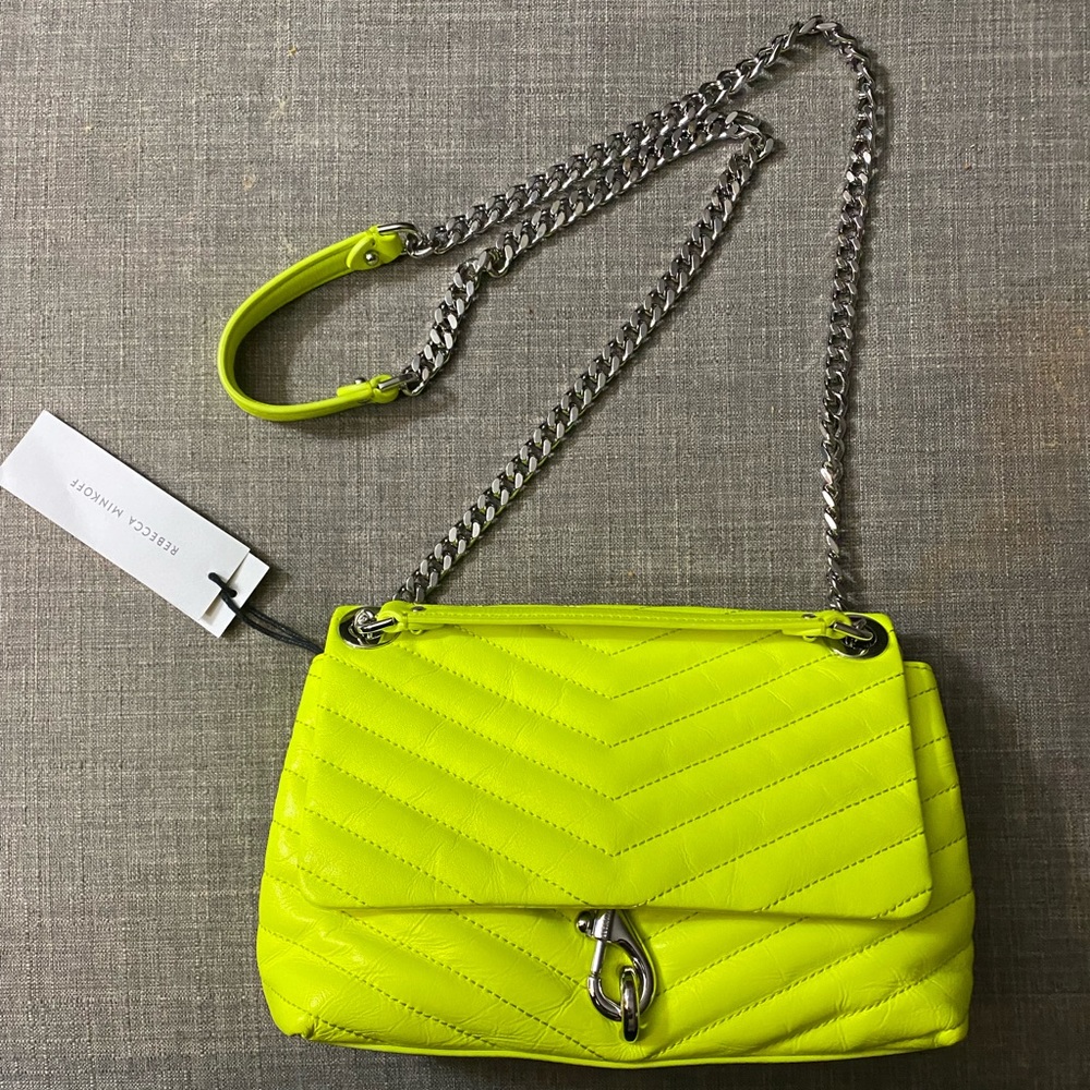 Rebecca minkoff neon yellow leather bag